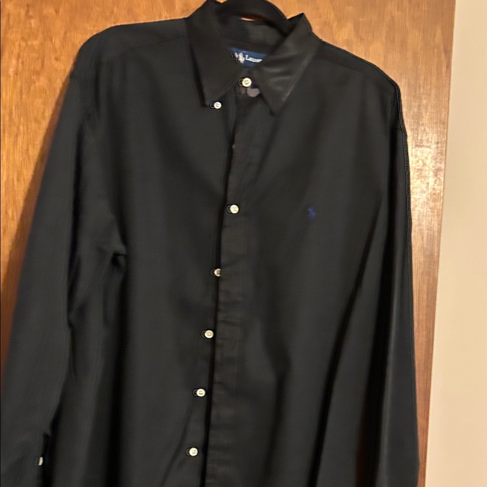 Ralph Lauren Black Long-Sleeve Button-Down Shirt